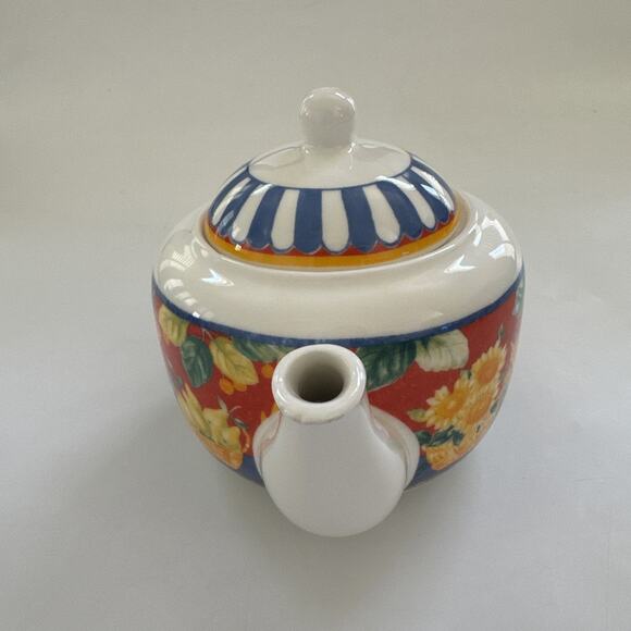 Vintage Vista Alegre Portugal Fruit Porcelain Teapot Fall Harvest Pumpkins - Picture 2 of 12